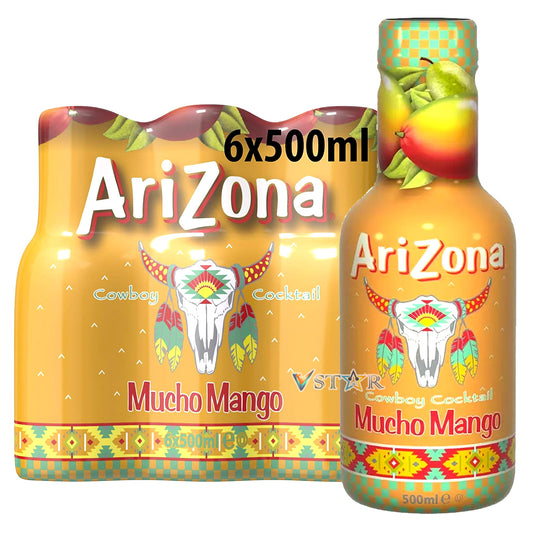 AriZona Mucho Mango Fruit Juice Cocktail 500ml (Pack Of 6)
