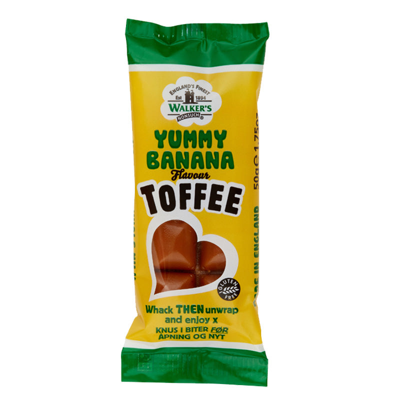 Walker's Nonsuch Yummy Banana Toffee Bars 50g Banana Flavour Toffee Bars (Box of 24 Packs)