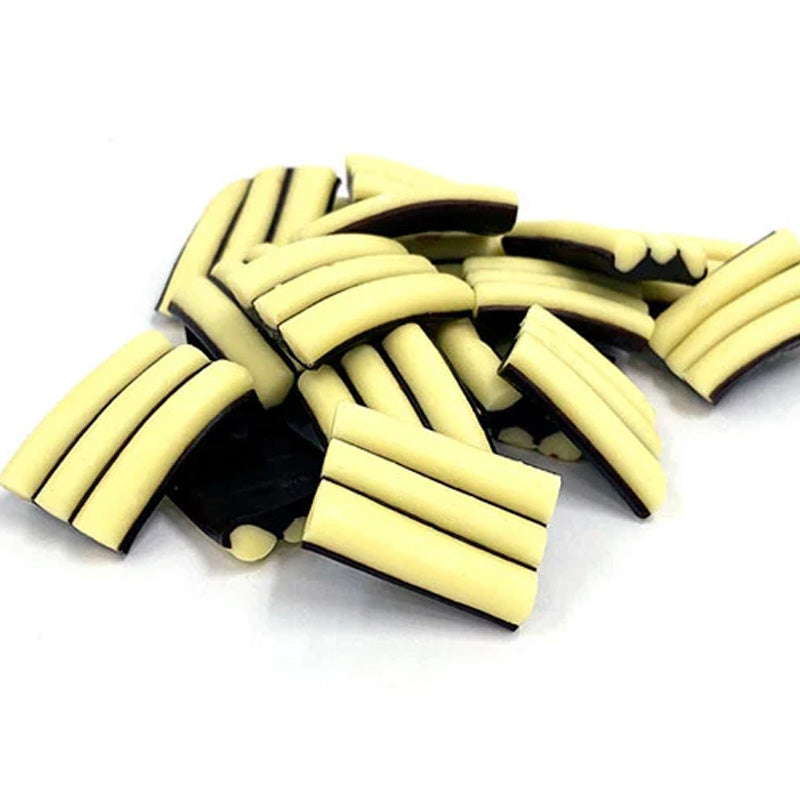Finnish Liquorice Stripe Sweets 2kg Strawberry Chocolate Banana & Apple Flavours
