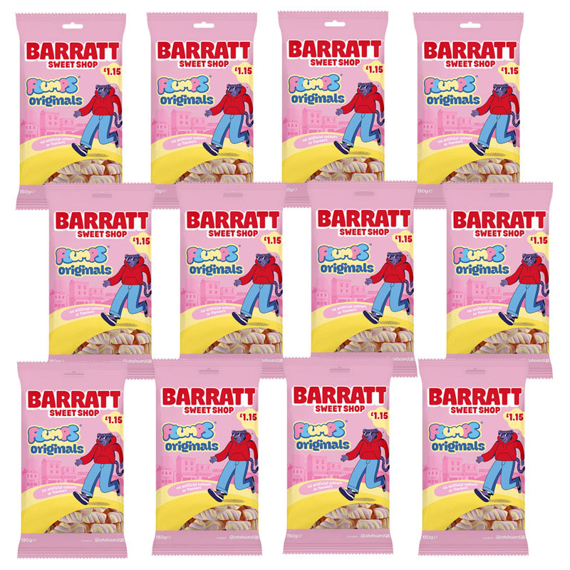 Barratt Sweet Shop Flumps Originals 130g Soft Marshmallow Twist Sweets PMP (Box of 12 Packs)