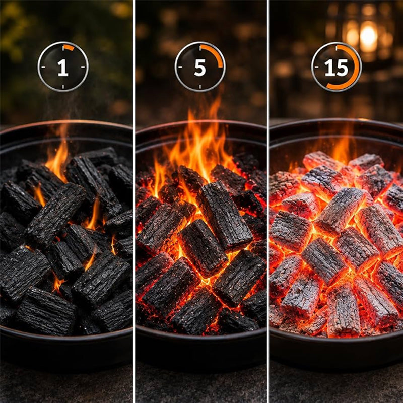 Fuel Express Barbecue Charcoal Briquettes Easy Lighting BBQ Charcoal Fuel Outdoor Cooking 5Kg