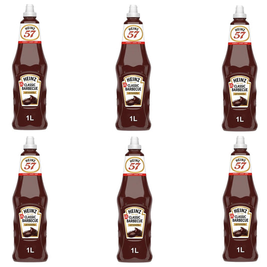 Heinz BBQ Sauce 1L x 6 Bottles Classic Barbecue Sauce Vegan