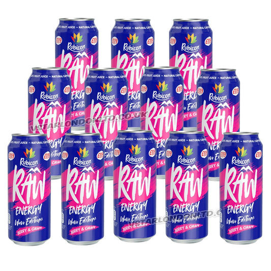 Rubicon Raw Energy Wave Editions Berry & Grape Energy Drink 500ml PMP (Box of 12 Cans)