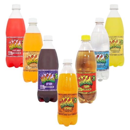 Bigga Soft Drinks 600ml Assorted Flavours (Box of 6 & 12 Bottles)