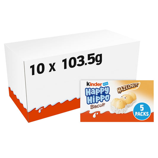 Kinder Happy Hippo Milk Chocolate Hazelnut Wafer 10 x (5 x 20.7g) Multipacks