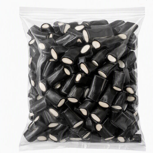 Black Liquorice Tubes Liquorice Tubes with Fondant Centre Pick and Mix Sweets 1Kg