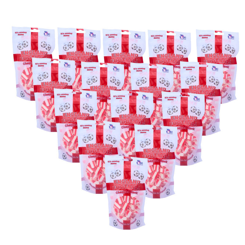 McAdam's England Football Chopped Rock Pouch 150g Fruit Flavoured Hard Boiled Sweets (Pack of 15 or 30)
