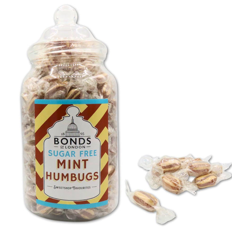 Bonds Sugar Free Mint Humbugs Boiled Sweets with Chewy Centre 2kg Jar