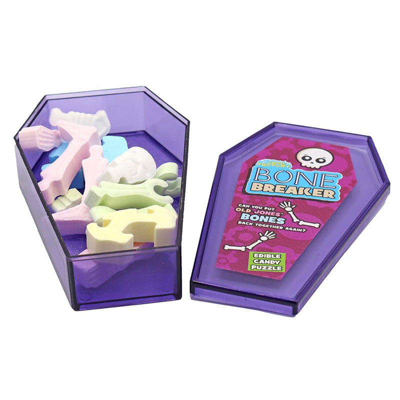 Crazy Candy Factory Bone Breaker 25g – Halloween Fruit Flavour Puzzle Sweets (Box of 18)