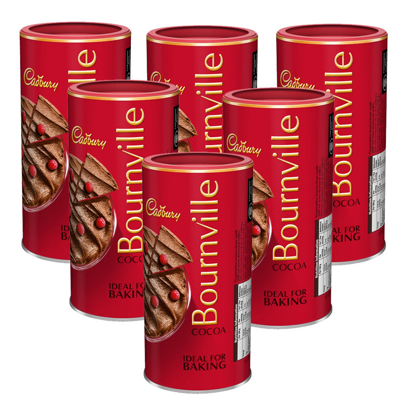 Cadbury Bournville Dark Chocolate Cocoa Powder Tin 250g (Pack of 6)
