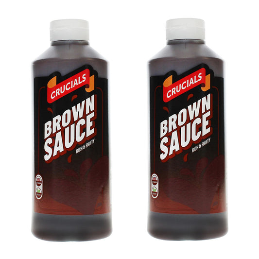 Crucials Brown Sauce 500ml Tangy Table Sauce for Meals and Snacks (Box of 2 Bottles)
