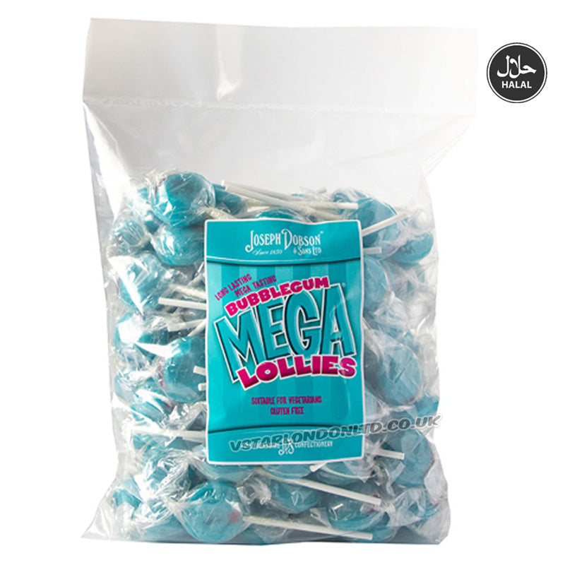 Dobsons Wrapped Bubblegum Flavoured Halal Friendly Mega Lollies Individually Wrapped (80 - 240 Lollies)