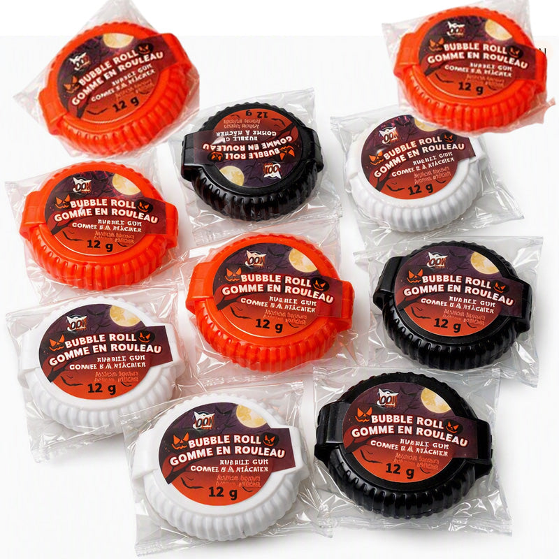 Bubble Rolls Halloween Gumballs 120g Pack – Assorted Chewing Gum 10 Rolls