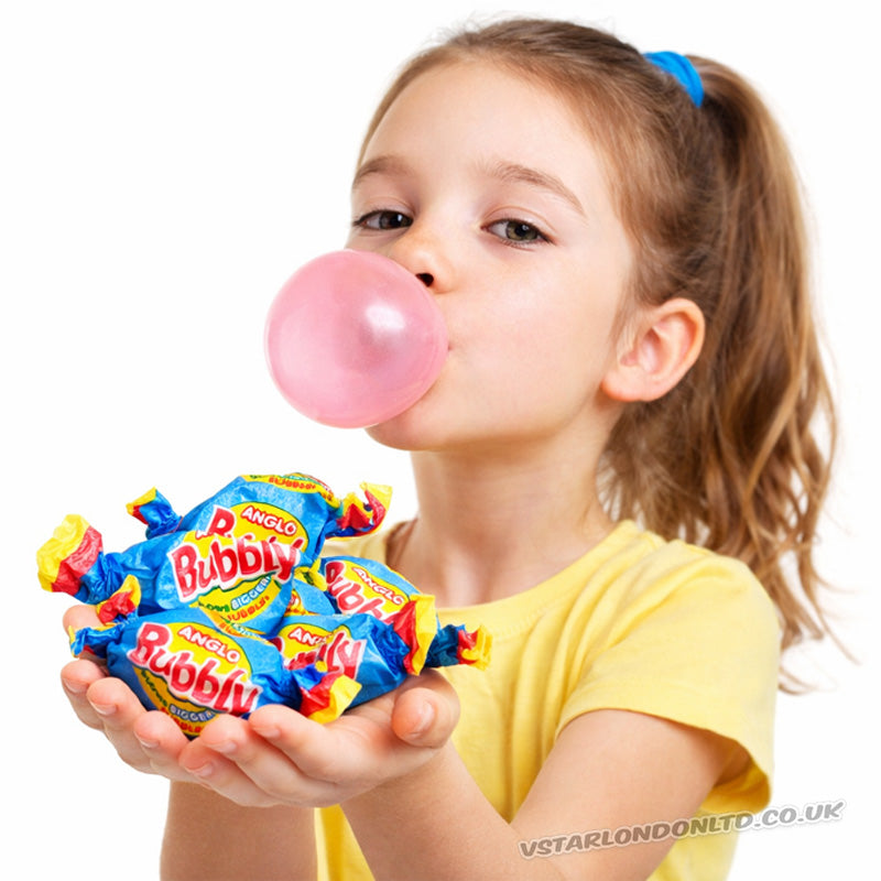 Barratt Anglo Bubbly Bubblegum 240 Pieces 1.44kg Pink Bubblegum Big Bubble Chewing Gum Box