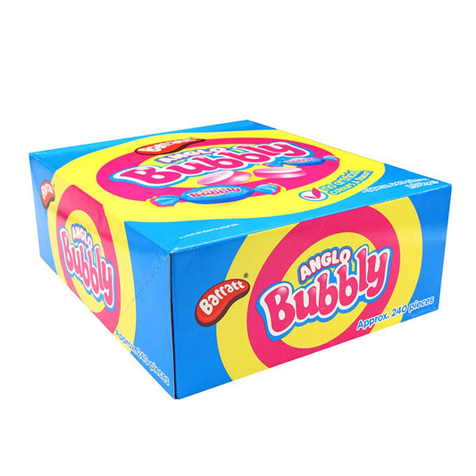 Barratt Anglo Bubbly Bubblegum 240 Pieces 1.44kg Pink Bubblegum Big Bubble Chewing Gum Box