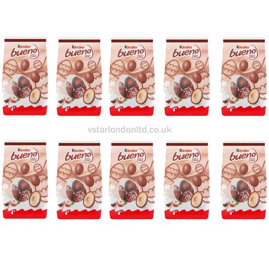 Kinder Bueno Milk Chocolate & Hazelnut Mini Easter Eggs Bag 80g(10, 21 Bags)