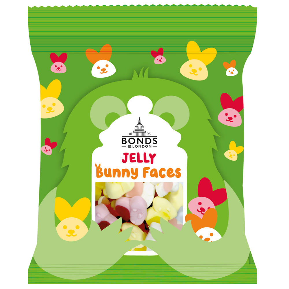 Bonds Jelly Bunny Faces Bag 100g(12 Bags)