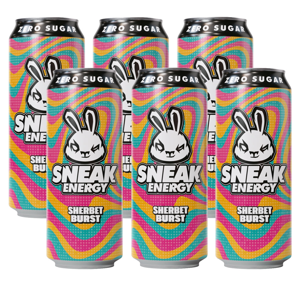 Sneak Energy Sherbet Burst Can 500ml (6 & 12 Cans) – Zero Sugar Energy Drink