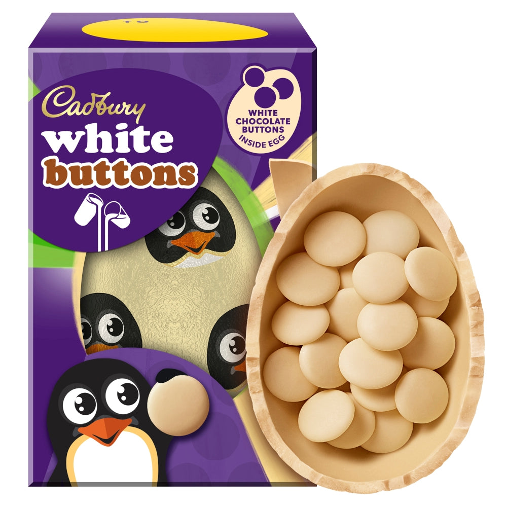 Cadbury White Buttons Egg 98g( Pack of 12 Boxes)