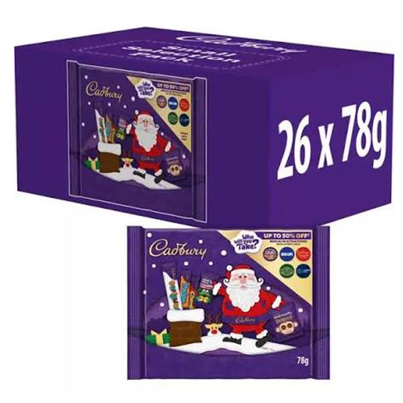 Cadbury Chocolate Christmas Selection Pack 78g (13 & 26 Packs)