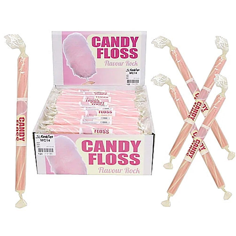 McAdams Candy Floss Rock Sticks 120 Count Wholesale Candy Sweets