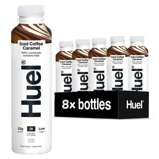 Huel Iced Coffee Caramel Flavour Ready-To-Drink Complete Meal Bottle 8 x 500ml