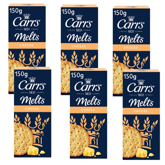 Carr's Melts Cheese Crackers 150g – Light, Crisp & Irresistibly Cheesy (6 & 12 Packs)