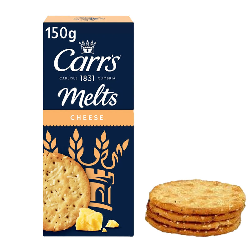 Carr's Melts Cheese Crackers 150g – Light, Crisp & Irresistibly Cheesy (6 & 12 Packs)