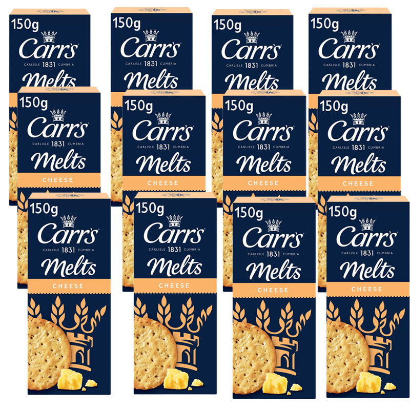 Carr's Melts Cheese Crackers 150g – Light, Crisp & Irresistibly Cheesy (6 & 12 Packs)