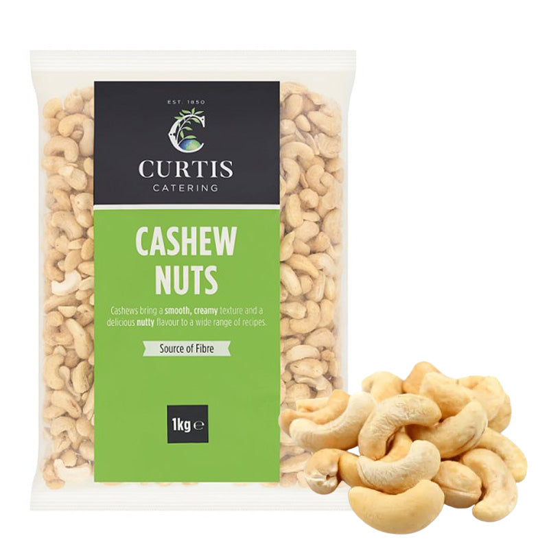 Curtis Catering Cashew Nuts 1kg – Vegan Vegetarian Source of Fibre (Box of 3 & 6 Packs)