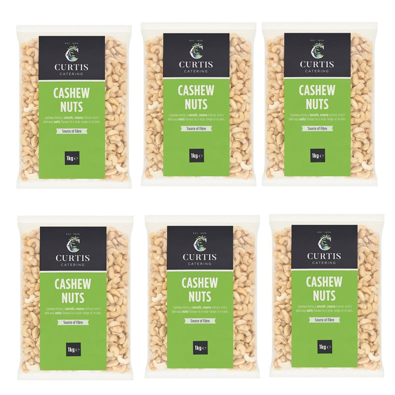 Curtis Catering Cashew Nuts 1kg – Vegan Vegetarian Source of Fibre (Box of 3 & 6 Packs)