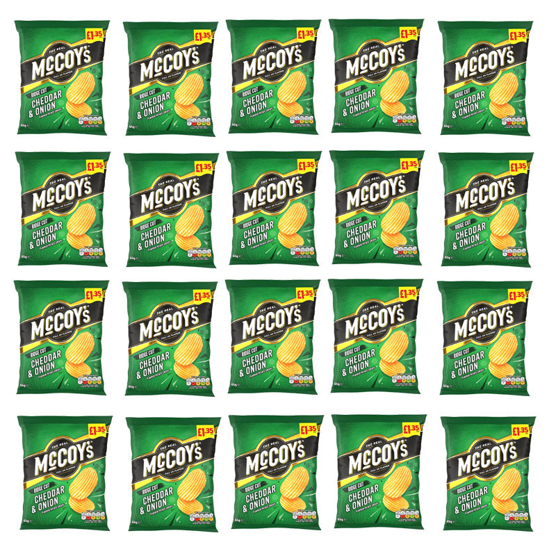 McCoy’s 65g PMP Crisps Mixed Bold Ridge Cut Flavours Snack (Box 10 & 20 Packs)