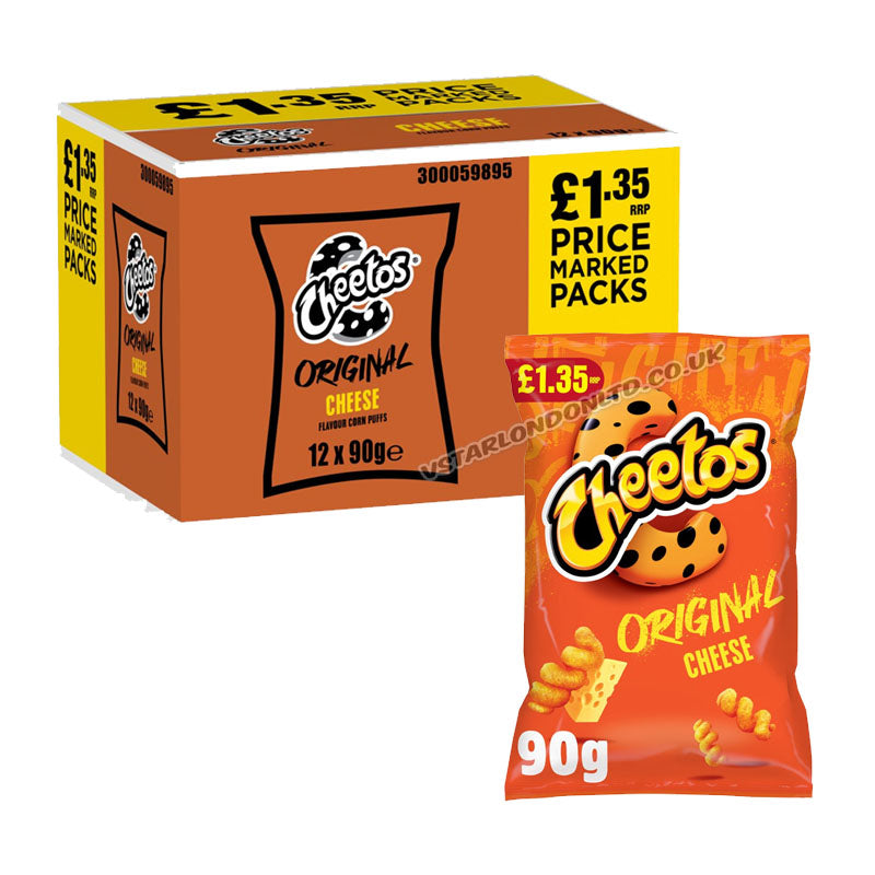 Cheetos Twisted Cheese Corn Puffs Sharing Crisps 12 x 90g PMP Packs