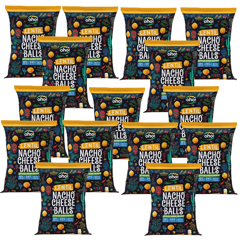 Oho! Lentil Chips Cheese Balls 100g – 10, 15 & 23 Pack Options