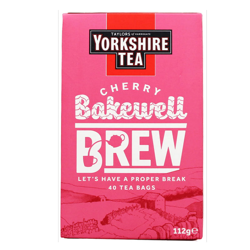 Yorkshire Tea Cherry Bakewell Brew Tea Bags – Cherry & Almond Flavoured Black Tea (Box of 40 Bags)