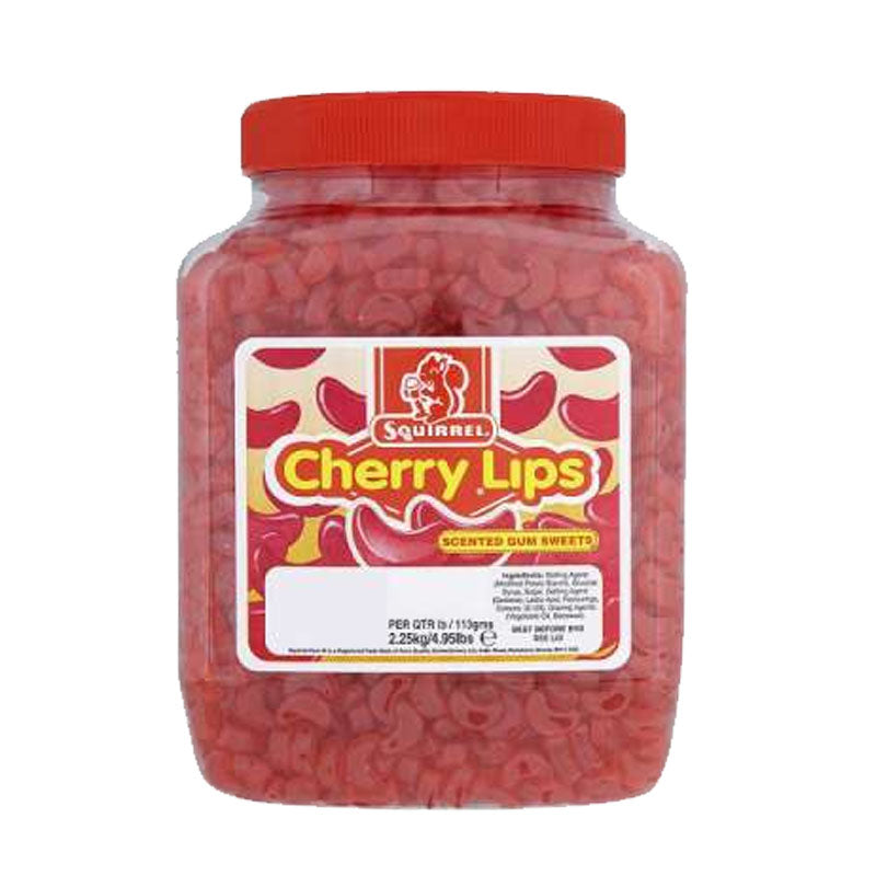 Squirrel Cherry Lips 2.25kg Jar – Cherry Flavoured Gummy Sweets
