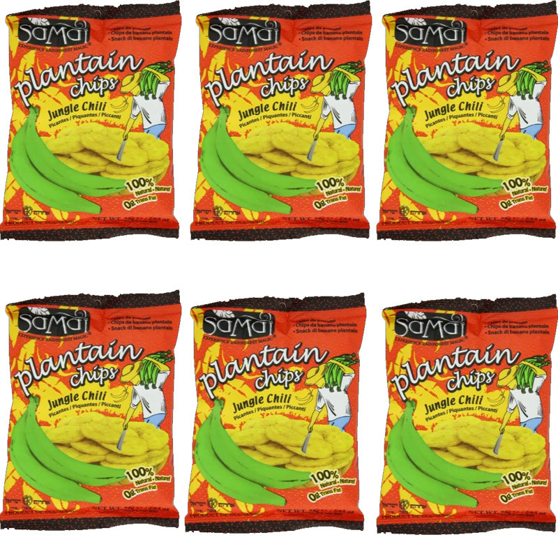 Samai Plantain Chips Chilli 75g x 6 Packs – Spicy Plantain Snacks