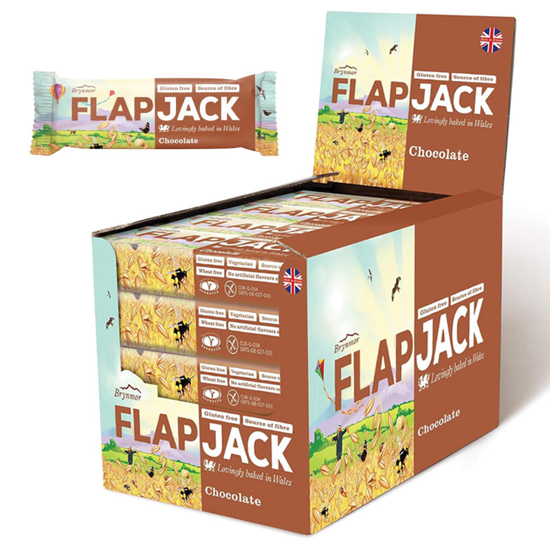 Brynmor Flap Jack Bars 80g Chocolate Caramel Fudge Summer Berry (10 & 20 Bars) Gluten Free