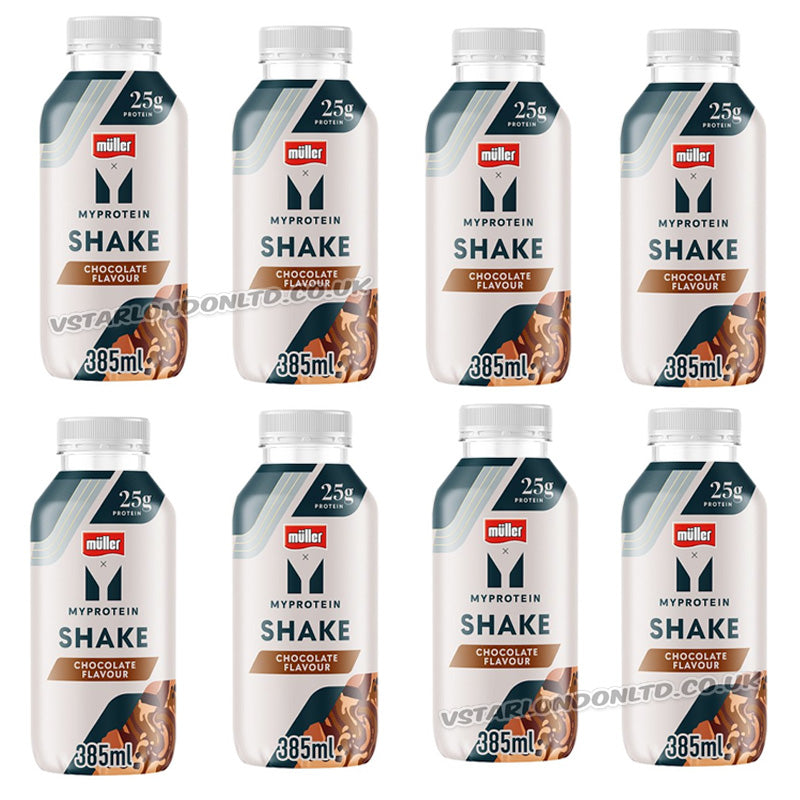 Muller Myprotein High Protein Shake Chocolate Strawberry 385ml (Box of 8 Bottles)