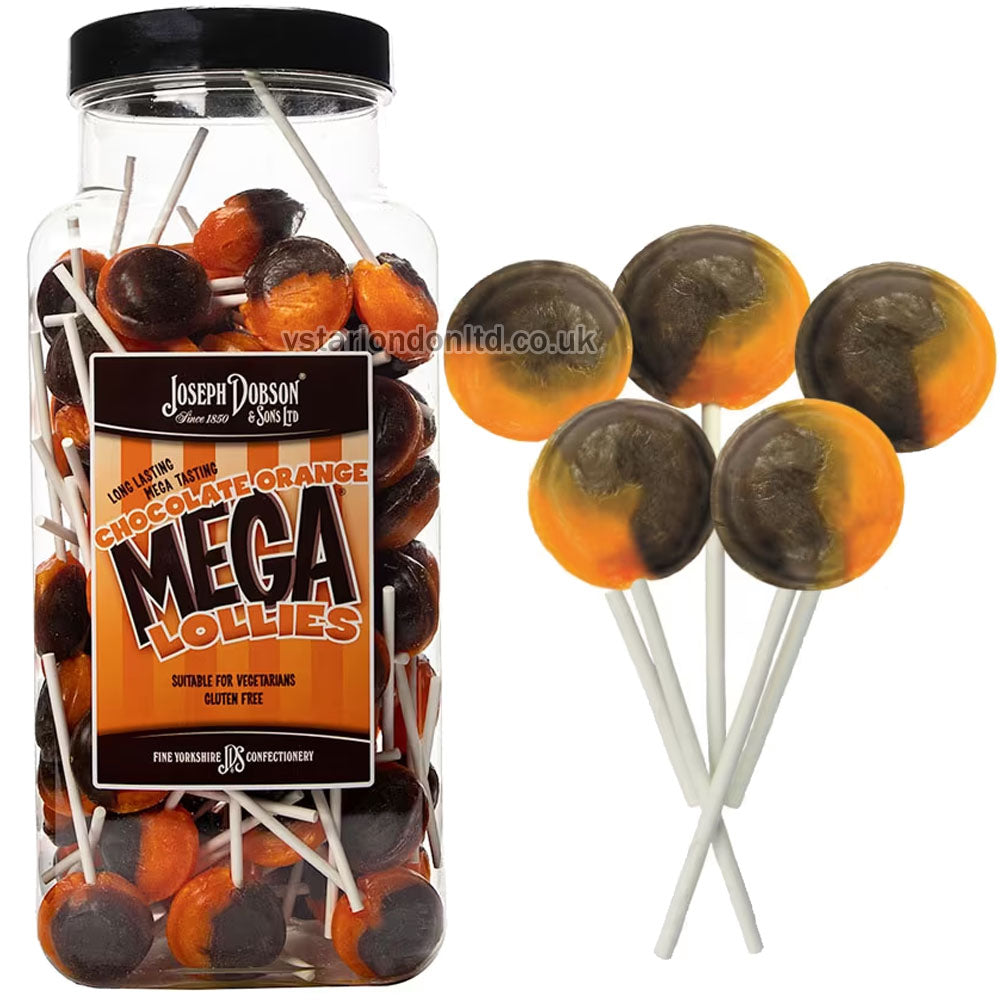 Joseph Dobson & Sons Mega Lollies Jar – Assorted Flavours & Sizes