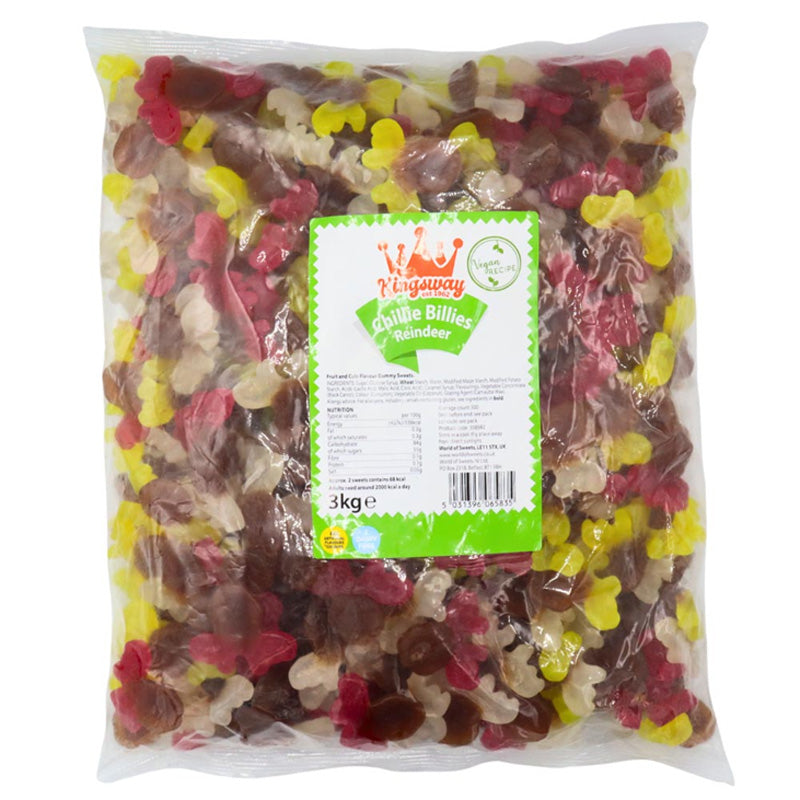 Kingsway Chillie Billies Reindeer Bag 1kg - 3kg – Vegan Christmas Gummy Sweets