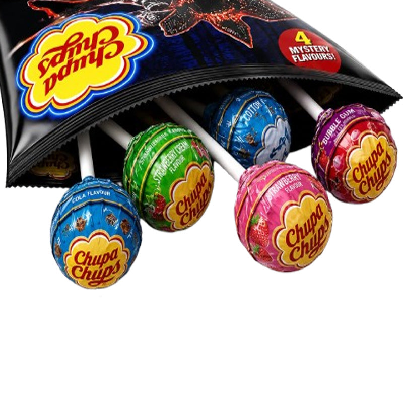 Chupa Chups Stranger Things Lollipops 120g Assorted Flavours Mystery Candy (Box of 6 & 12 packs)