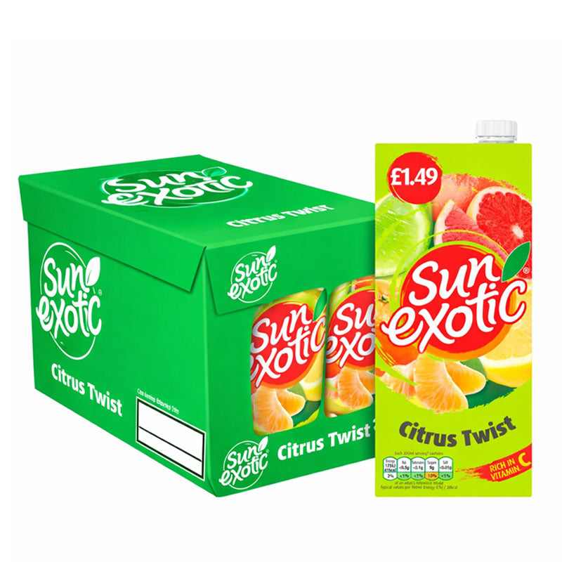 Sun Exotic 1L PMP Fruits Flavoured Soft Drinks (Box of 6 & 12 Packs)