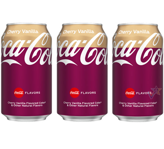 Coca Cola Cherry Vanilla Flavoured Soft Drink 3 x 355ml Cans