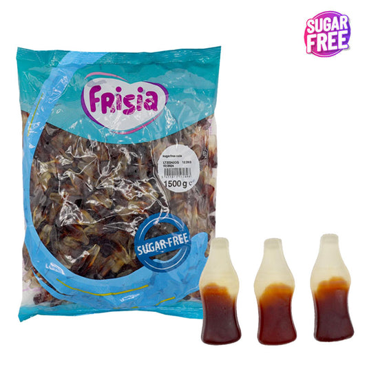 Frisia Sugar Free Cola Bottles Soft Gums – Cola Flavoured Chewy Sugar Free Gummy Sweets (1.5kg & 3kg)