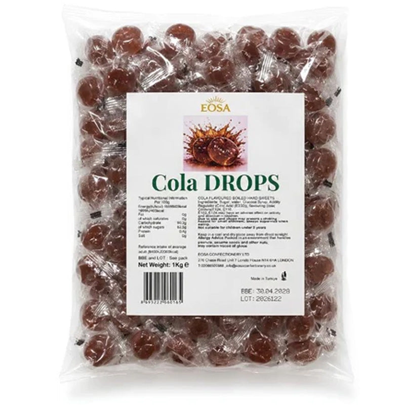 Eosa Cola Drops Hard Boiled Candy 1kg Classic Cola Flavour Hard Sweets Bulk Pack