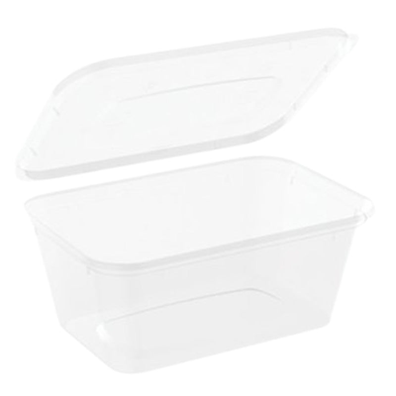 CaterPro 100 Plastic PP Food Containers with Lids 1000ml – 100 Sets