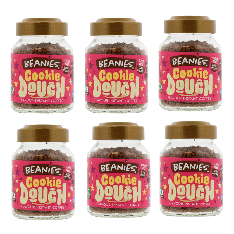 Beanies Coffee Cookie Dough Flavour Instant Coffee Jars 6x50g