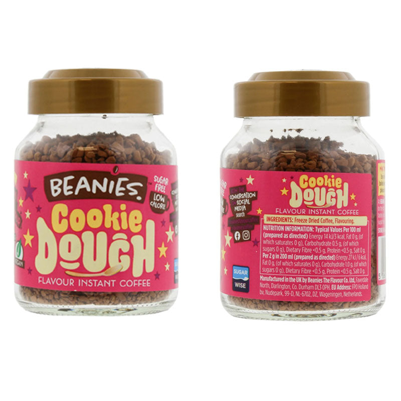 Beanies Coffee Cookie Dough Flavour Instant Coffee Jars 6x50g