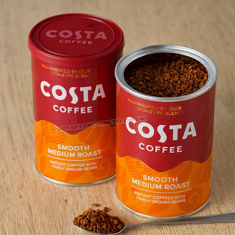 Costa Coffee Smooth Medium Roast Instant Coffee 100g x 6 Bottles